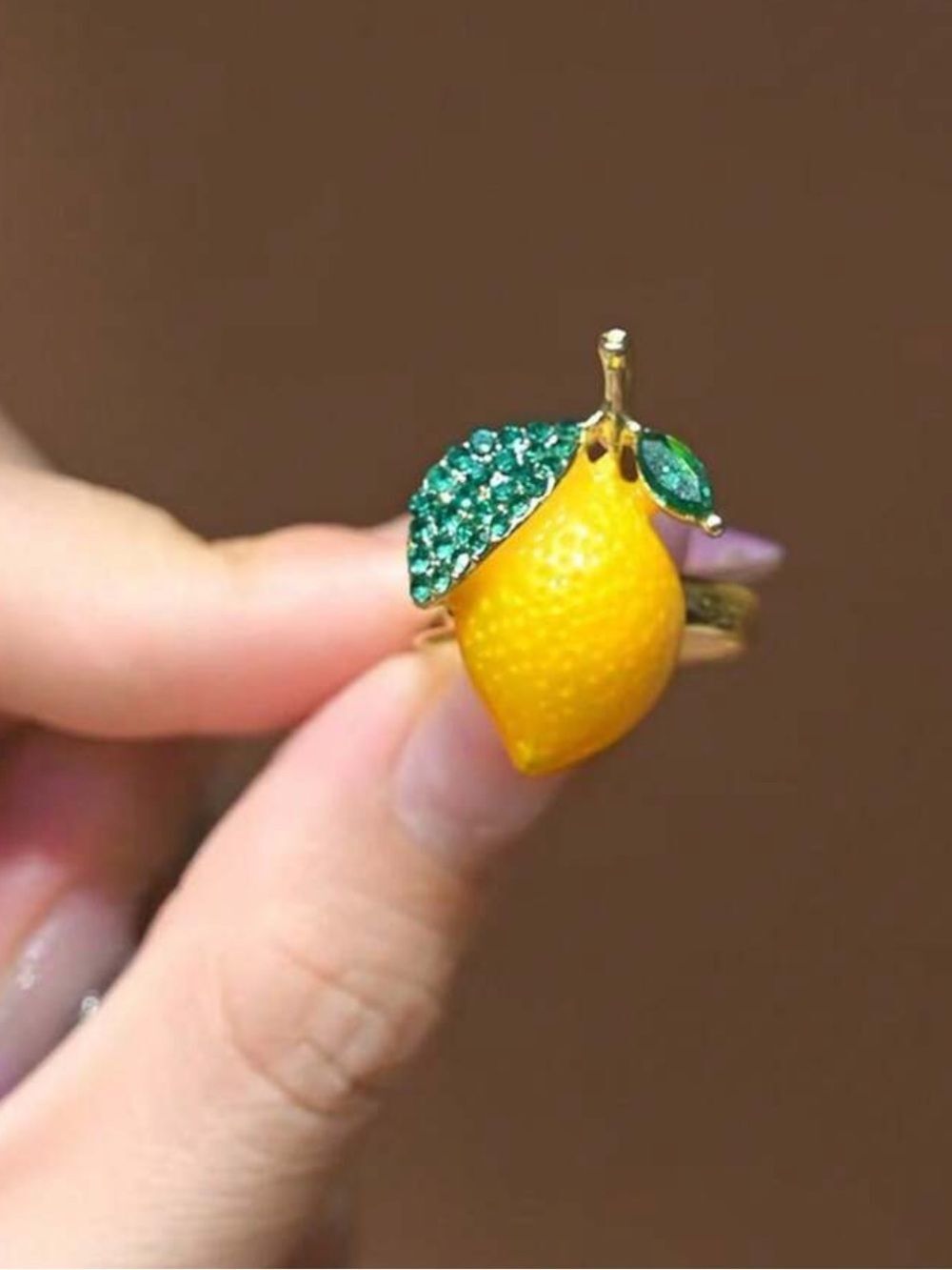Retro Yellow Lemon Ring R712 - Picture 2 of 2